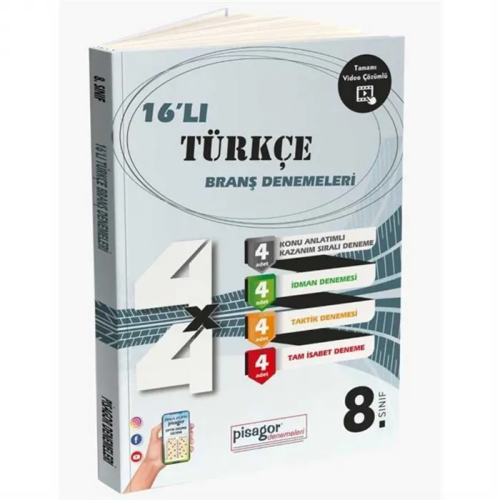 8. Sınıf Pisagor 16`lı Türkçe Denemesi