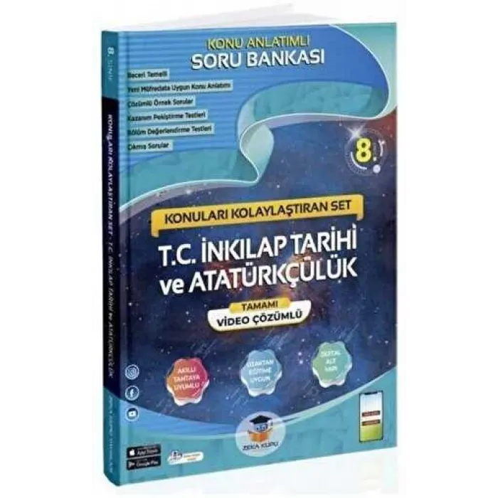 8. Sınıf T.C. İnkılap Tarihi ve Atatürkçülük Konu Anlatımlı Soru Bankası Video Çözümlü Zeka Küpü Yayınları