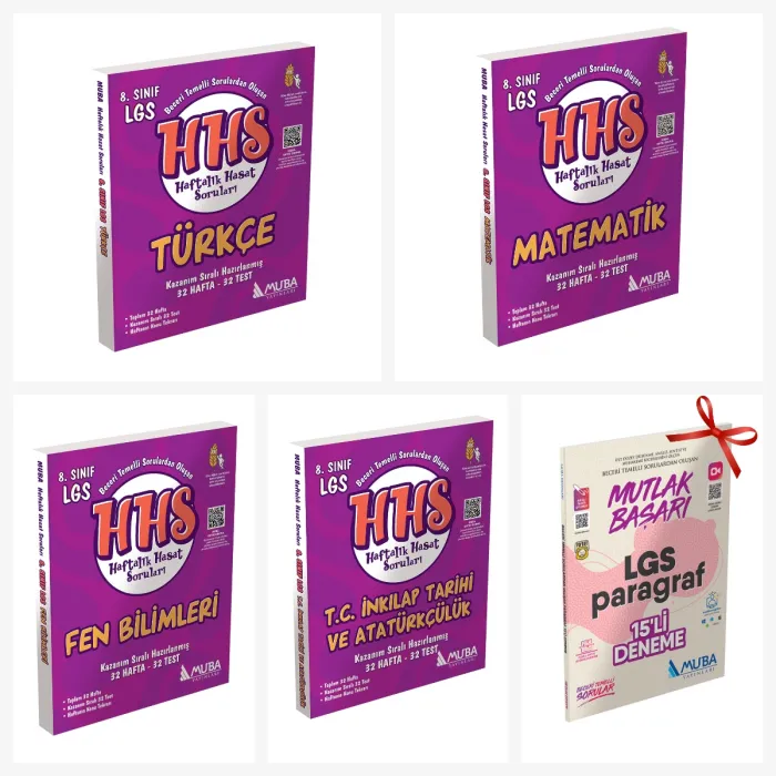 8.Sınıf Haftalık Hasat Soruları HHS 4lü Set. Beceri Temelli S. O. LGS Paragraf 15li D. Hediyeli!!