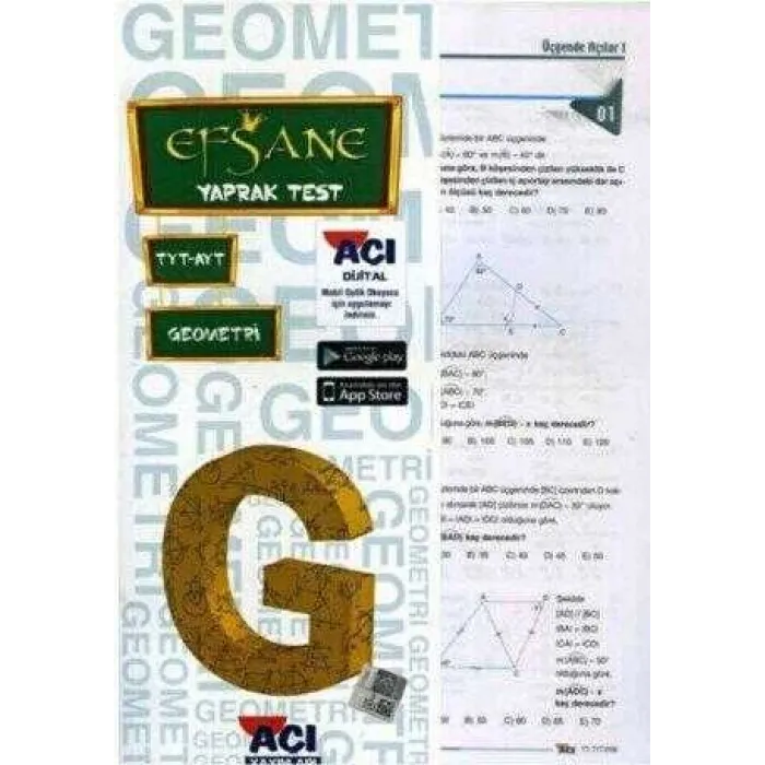 Açı Yayınları TYT AYT Geometri Efsane Çek Kopart Yaprak Test