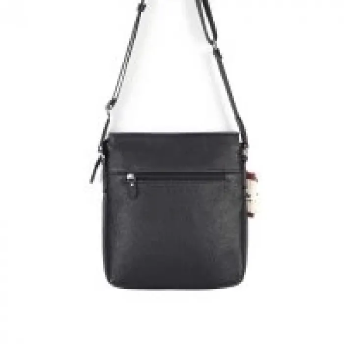 Aka Omuzdan Askılı Çanta 329-2 Floter Siyah Deri