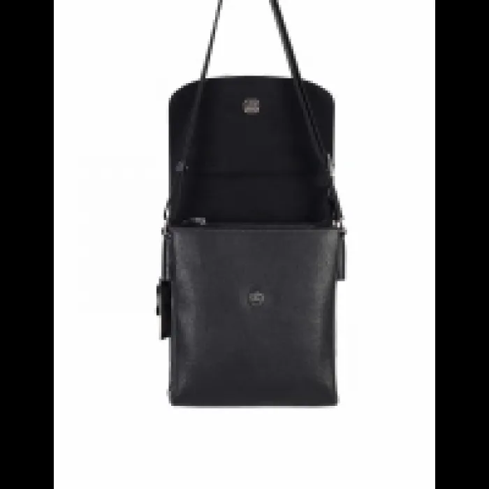 Aka Omuzdan Askılı Çanta 373-2 Floter Siyah Deri