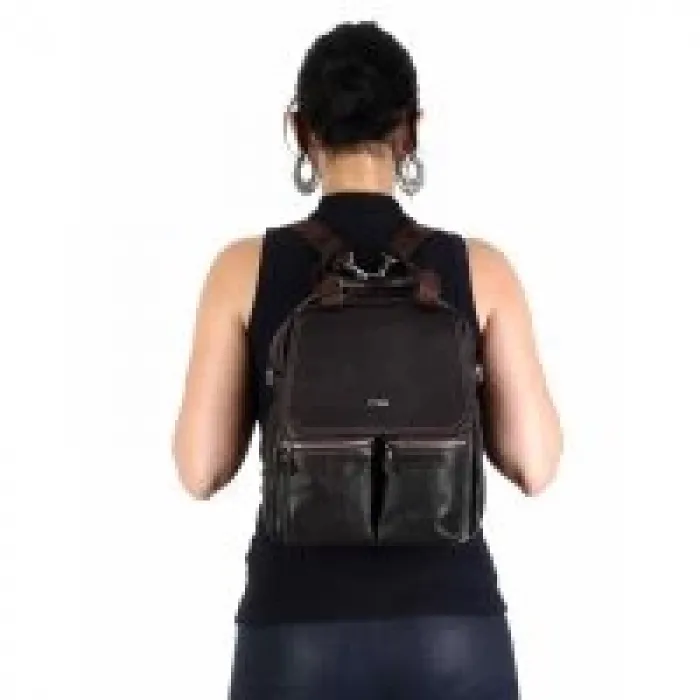 Aka Sırt Çantası 902-4 Floter Kahverengi Deri