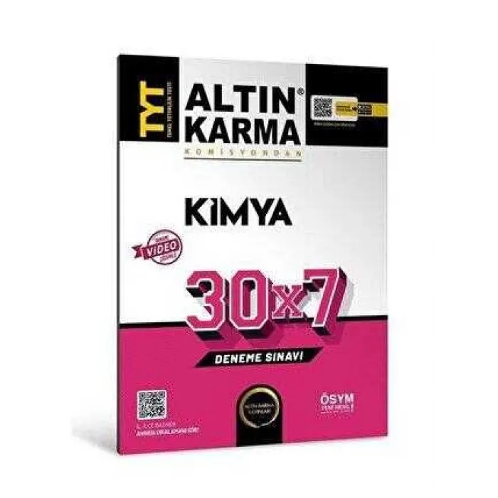 Altın Karma Yayınları Altınkarma TYT Kimya 30X7 Deneme Sınavı 2023