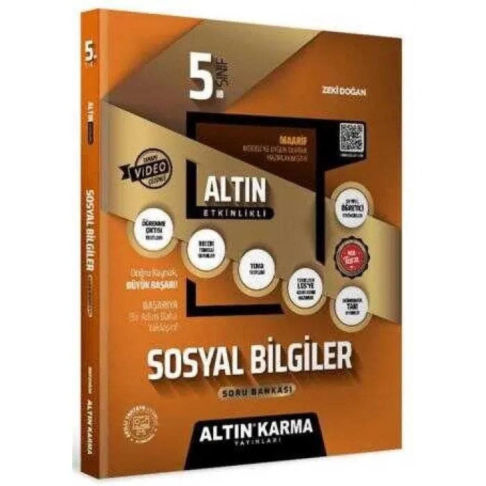 Altın Karma Yayınları - Bayilik 5. Sınıf Sosyal Bilgiler Altın Etkinlikli Kazanım Soru Bankası