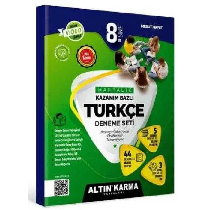 Altın Karma Yayınları - Bayilik 8. Sınıf Türkçe Haftalık Kazanım Bazlı Deneme Seti