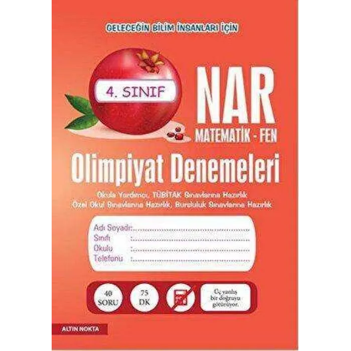 Altın Nokta Basım Yayın Nar Olimpiyat Denemeleri 4. Sınıf Matematik-Fen