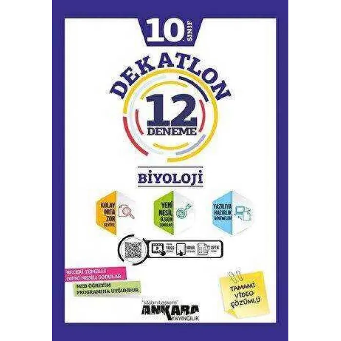 Ankara Yayıncılık 10. Sınıf Biyoloji Dekatlon 12 Deneme