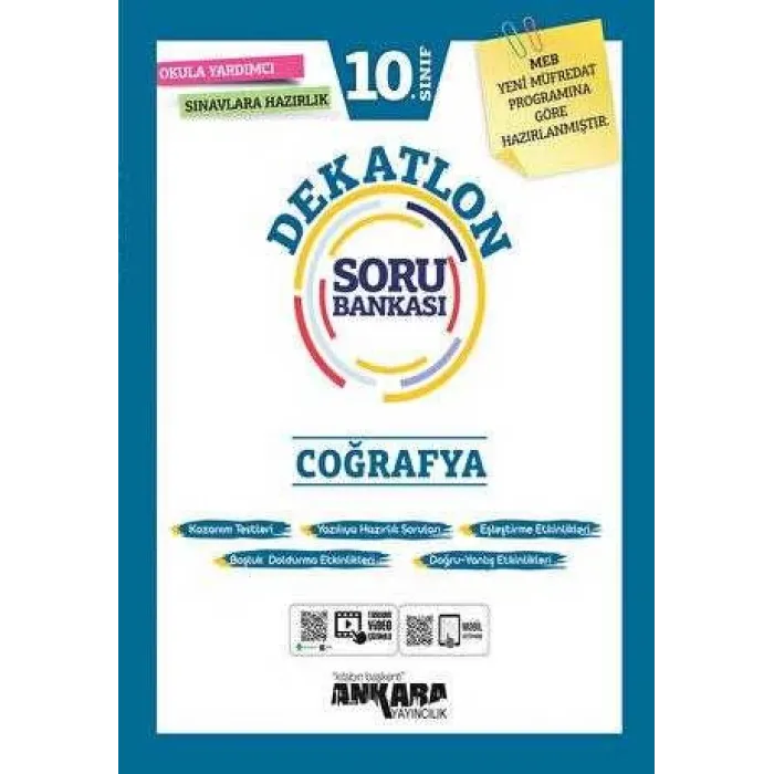 Ankara Yayıncılık 10. Sınıf Coğrafya Dekatlon Soru Bankası