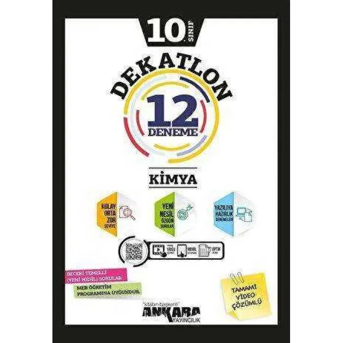 Ankara Yayıncılık 10. Sınıf Kimya Dekatlon 12 Deneme