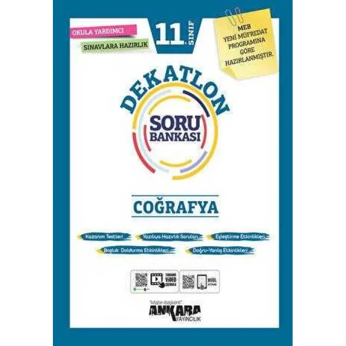 Ankara Yayıncılık 11. Sınıf Coğrafya Dekatlon Soru Bankası