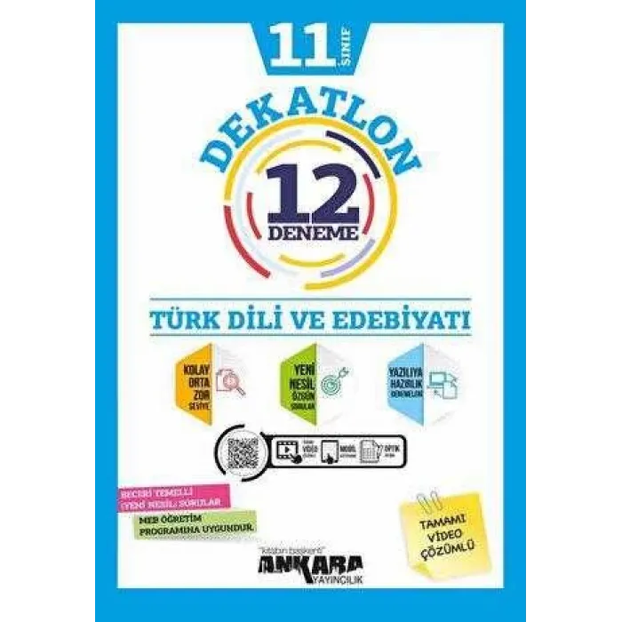 Ankara Yayıncılık 11. Sınıf Türk Dili ve Edebiyatı Dekatlon 12 Deneme