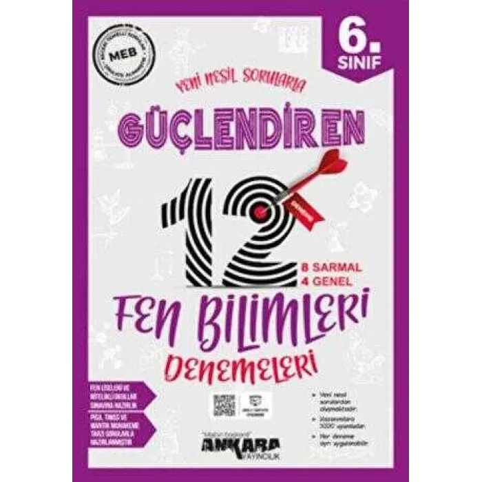 Ankara Yayıncılık 6. Sınıf Fen Bilimleri Güçlendiren 12 Deneme