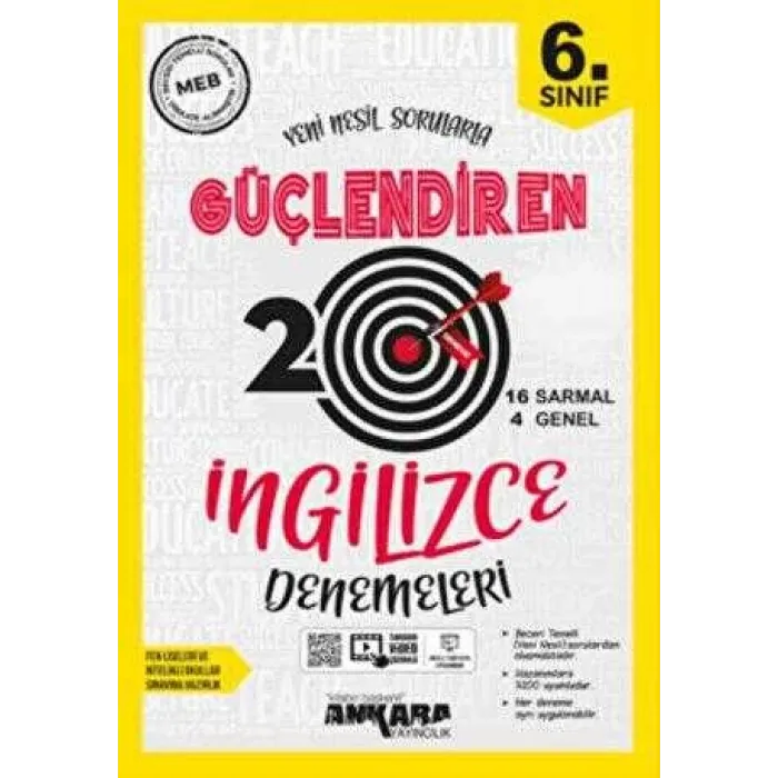 Ankara Yayıncılık 6. Sınıf İngilizce Güçlendiren 20 Deneme