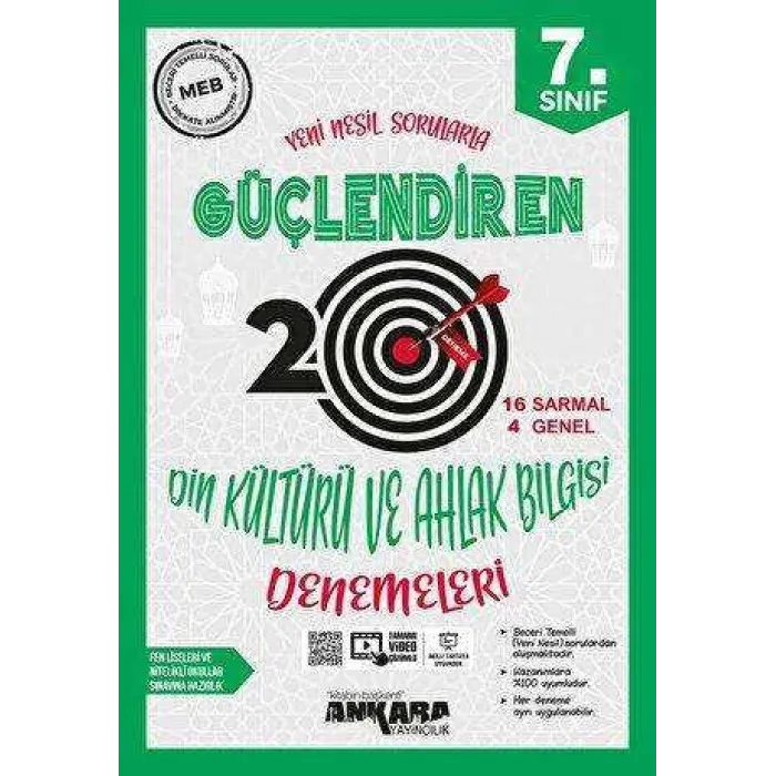 Ankara Yayıncılık 7. Sınıf Din Kültürü ve Ahlak Bilgisi Güçlendiren 20 Deneme