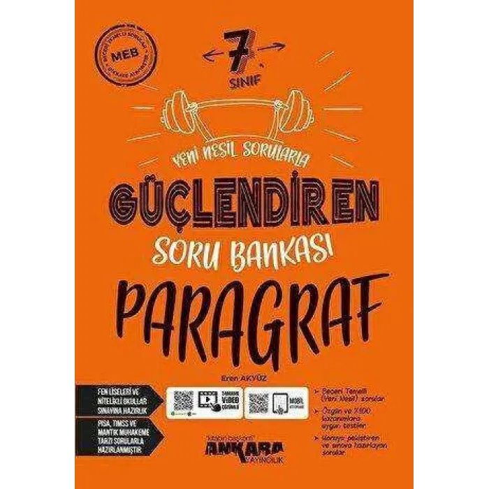 Ankara Yayıncılık 7. Sınıf Paragraf Güçlendiren Soru Bankası