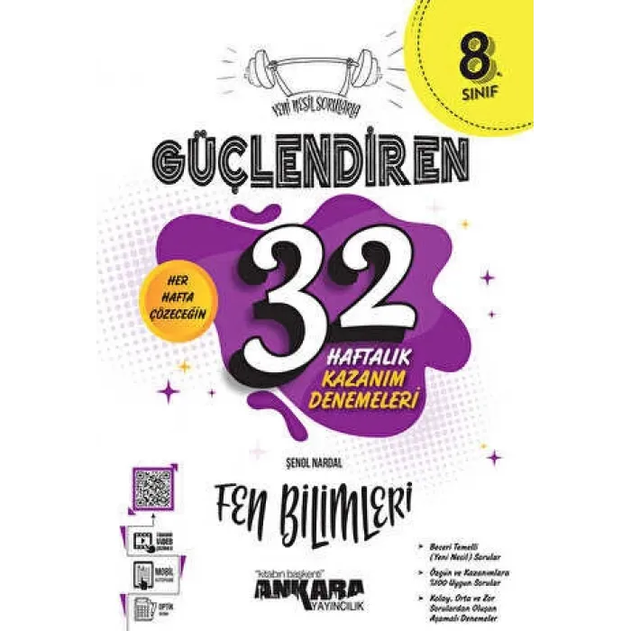 Ankara Yayıncılık 8. Sınıf Güçlendiren 32 Haftalık Fen Bilimleri Kazanım Denemeleri