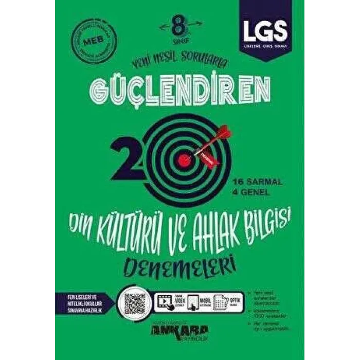 Ankara Yayıncılık 8. Sınıf Güçlendiren Din Kültürü ve Ahlak Bilgisi 20 Deneme