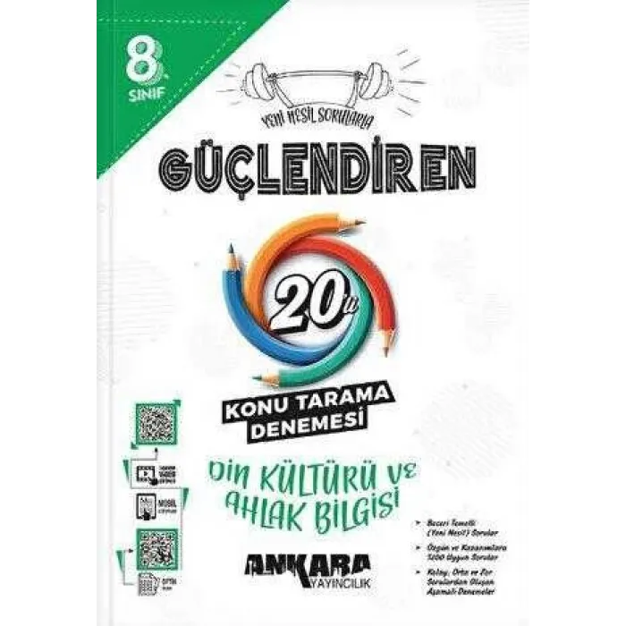 Ankara Yayıncılık 8.? ?Sınıf Güçlendiren Din Kültürü ve Ahlak Bilgisi 20`li Konu Tarama Denemesi