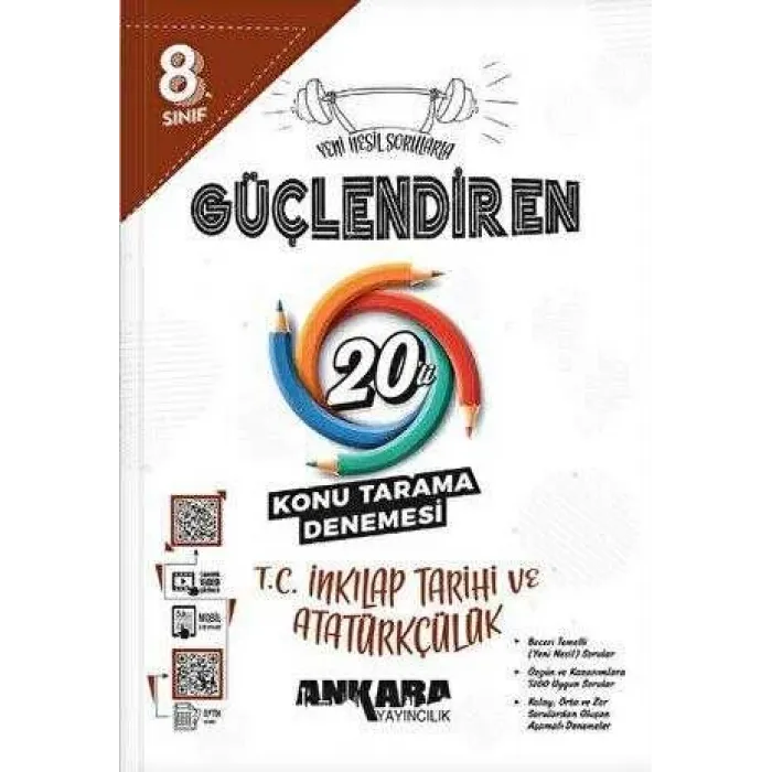 Ankara Yayıncılık 8.? ?Sınıf Güçlendiren T.C. İnkılap Tarihi ve Atatürkçülük 20`li Konu Tarama Denemesi