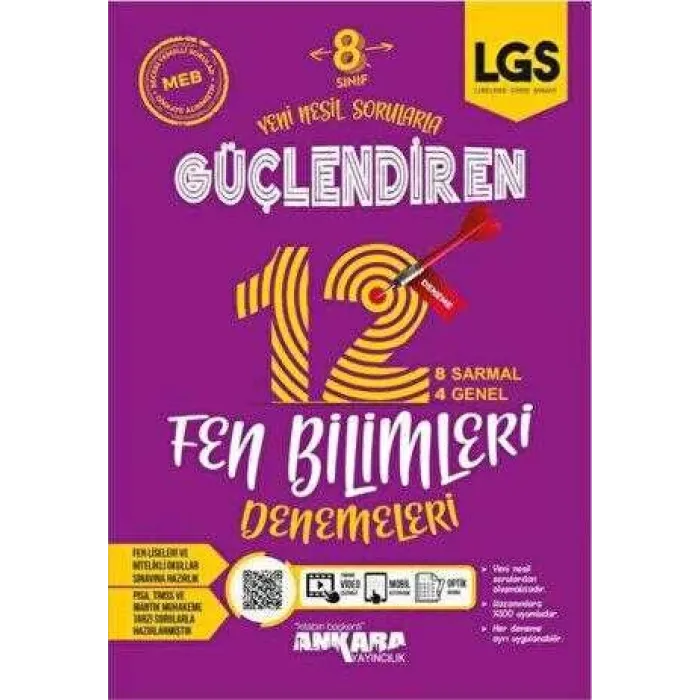 Ankara Yayıncılık 8. Sınıf LGS Fen Bilimleri Güçlendiren 12 Deneme
