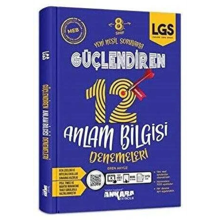Ankara Yayıncılık 8. Sınıf LGS Güçlendiren 12 Anlam Bilgisi Denemeleri