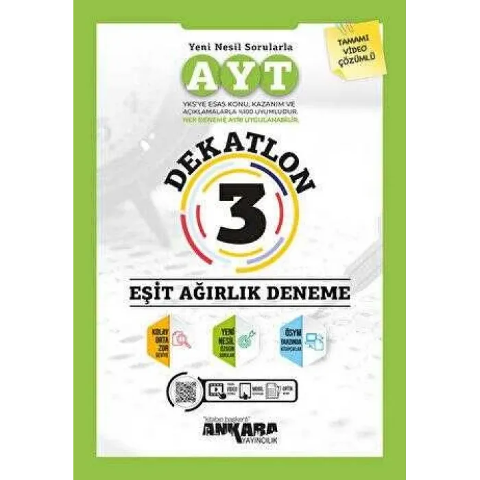 Ankara Yayıncılık AYT Dekatlon 3 Eşit Ağırlık Deneme