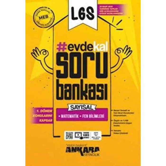 Ankara Yayıncılık LGS 1. Dönem Evde Kal Sayısal Soru Bankası