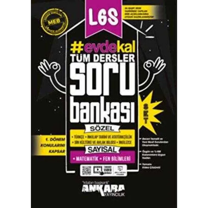 LGS 1. Dönem Evde Kal Sayısal Sözel Soru Bankası Seti Ankara Yayıncılık