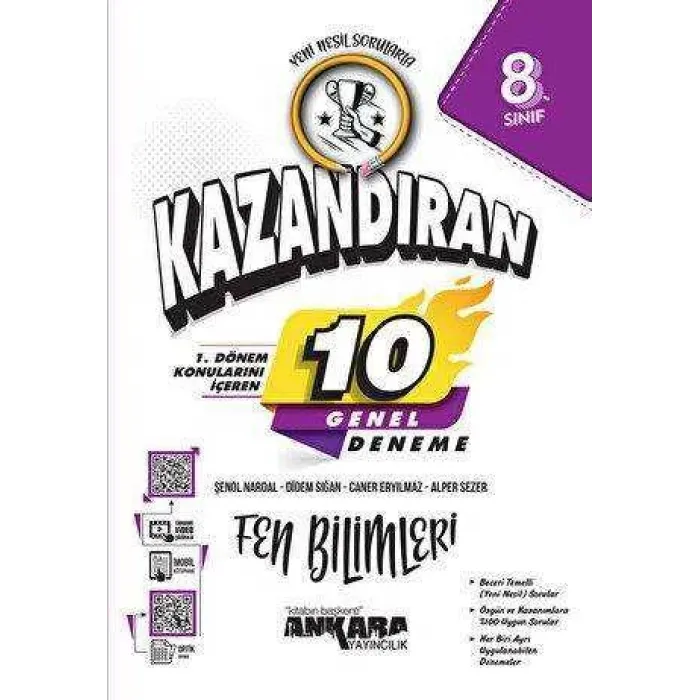 Ankara Yayıncılık LGS 1. Dönem Konularını İçeren 10 Fen Bilimleri Denemesi