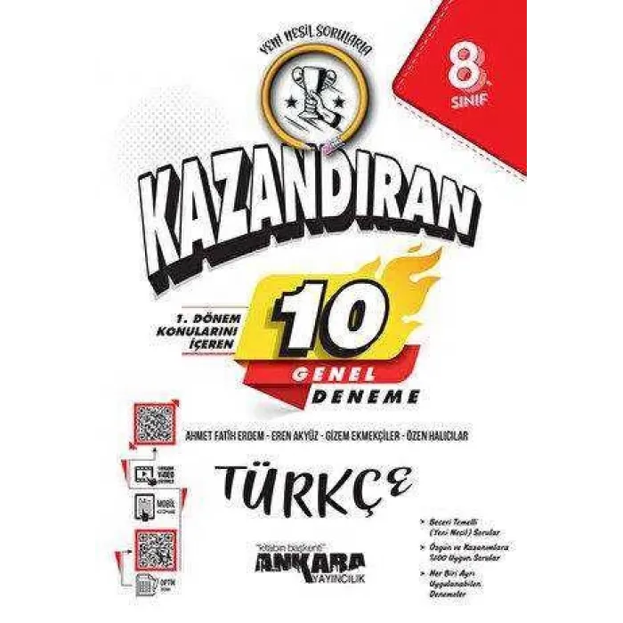 Ankara Yayıncılık LGS 1. Dönem Konularını İçeren 10 Türkçe Denemesi