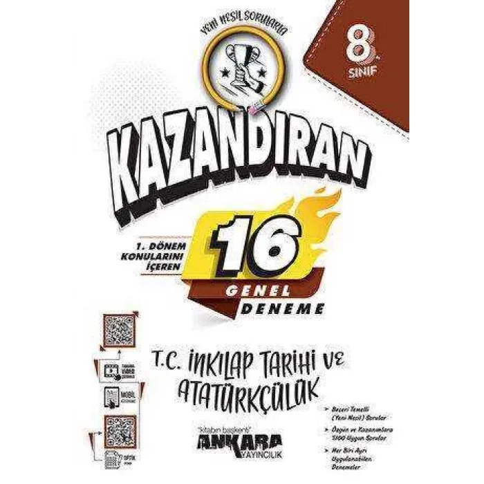 Ankara Yayıncılık LGS 1. Dönem Konularını İçeren 16 İnkılap Tarihi ve Atatürkçülük Denemesi