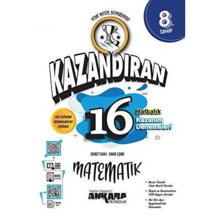 Ankara Yayıncılık LGS Kazandıran 16 Haftalık Matematik Kazanım Denemeleri