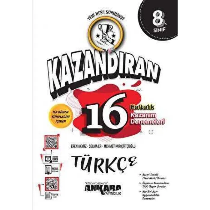 Ankara Yayıncılık LGS Kazandıran 16 Haftalık Türkçe Kazanım Denemeleri
