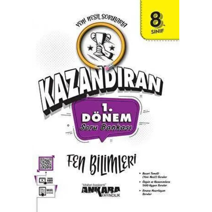 Ankara Yayıncılık LGS Kazandıran 8. Sınıf 1. Dönem Fen Bilimleri Soru Bankası