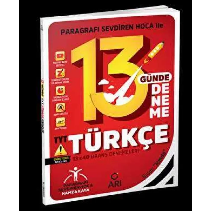 Arı Yayıncılık 2023 TYT Türkçe 13 Günde 13x40 Branş Denemeleri