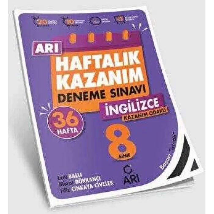 Arı Yayıncılık 8. Sınıf İngilizce Arı Haftalık Kazanım Deneme