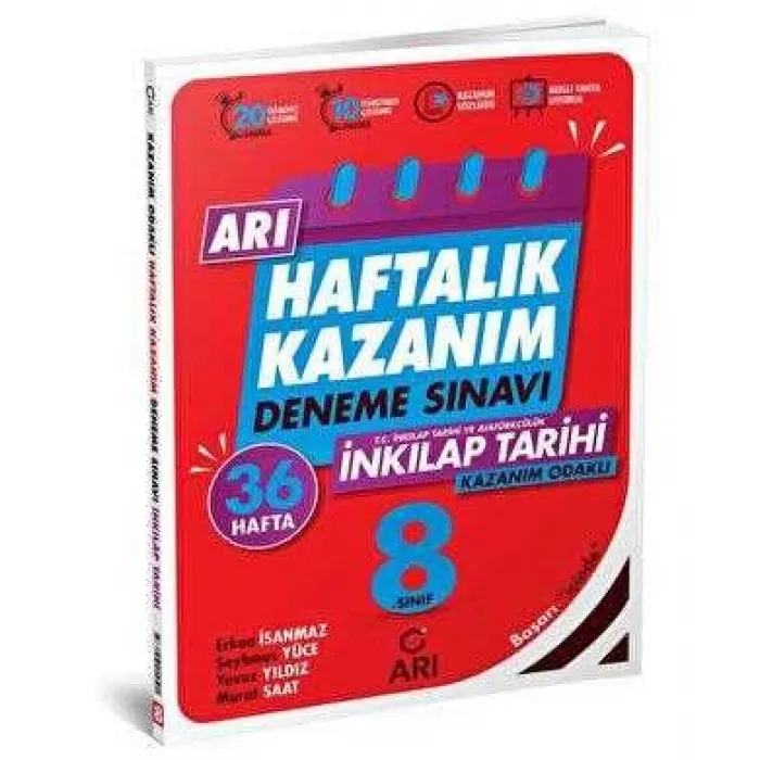 Arı Yayıncılık 8. Sınıf T.C. İnkılap Tarihi ve Atatürkçülük Arı Haftalık Kazanım Deneme