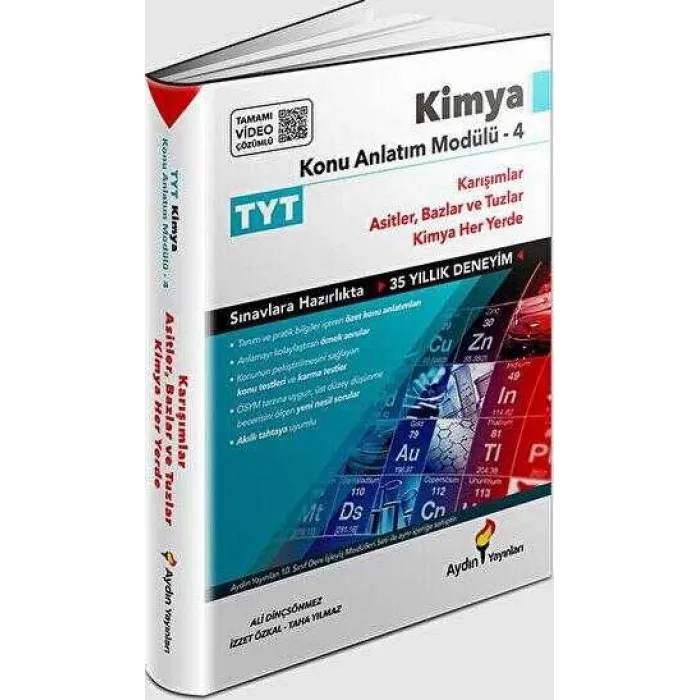 Aydın Yayınları TYT Kimya Konu Anlatım Modülü - 4 Karışımlar-Asitler-Bazlar-Tuzlar-Kimya Her Yerde