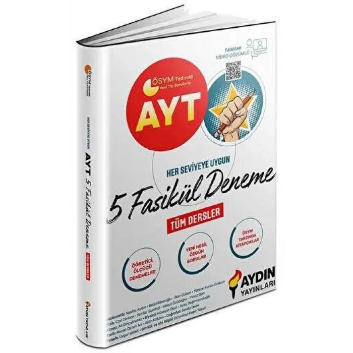 Aydın Yayınları YKS AYT 5 Fasikül Deneme Video Çözümlü