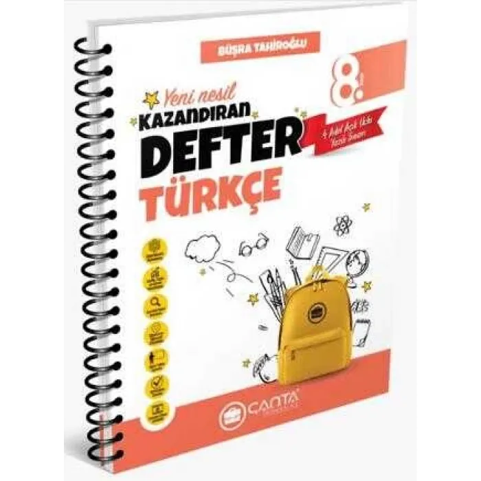 Çanta Yayınları 8.Sınıf Türkçe Okula Yardımcı Kazandıran Defter