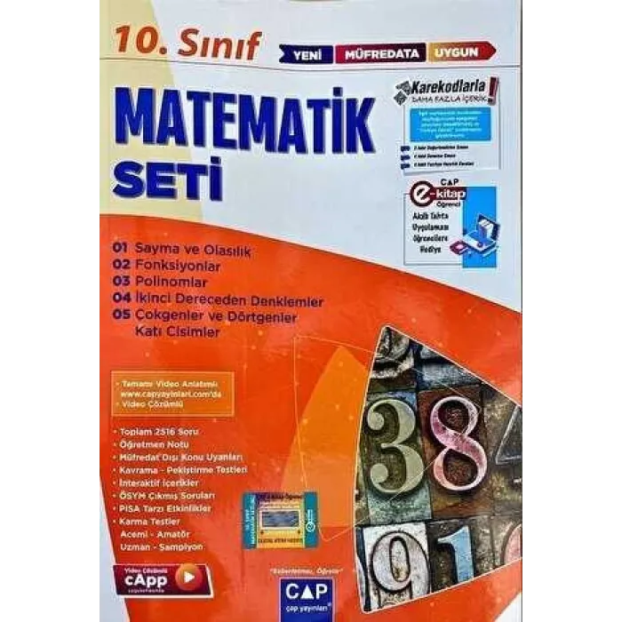 Çap Yayınları 10. Sınıf Anadolu Lisesi Matematik Seti