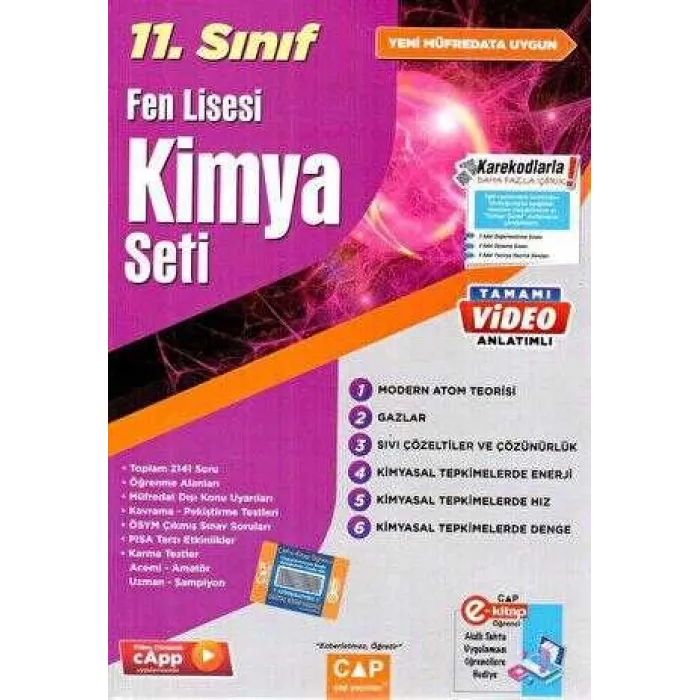 Çap Yayınları 11. Sınıf Fen Lisesi Kimya Seti