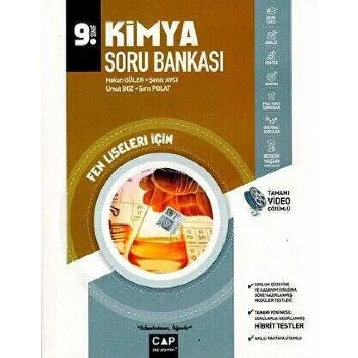 Çap Yayınları 9. Sınıf Kimya Soru Bankası Fen Liseleri Video Çözümlü