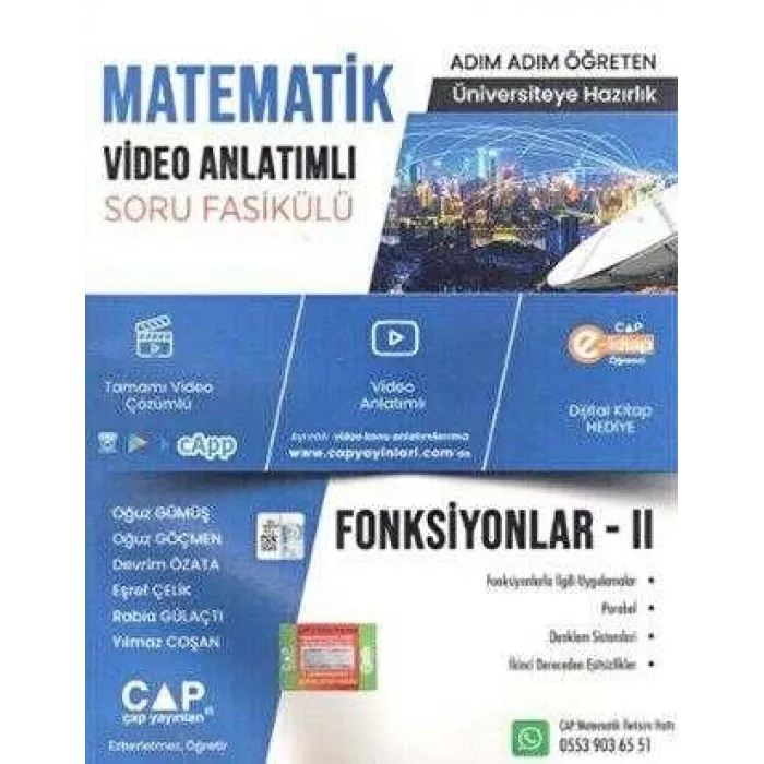 Çap Yayınları Matematik Fonksiyonlar 2 Video Anlatımlı Soru Fasikülü
