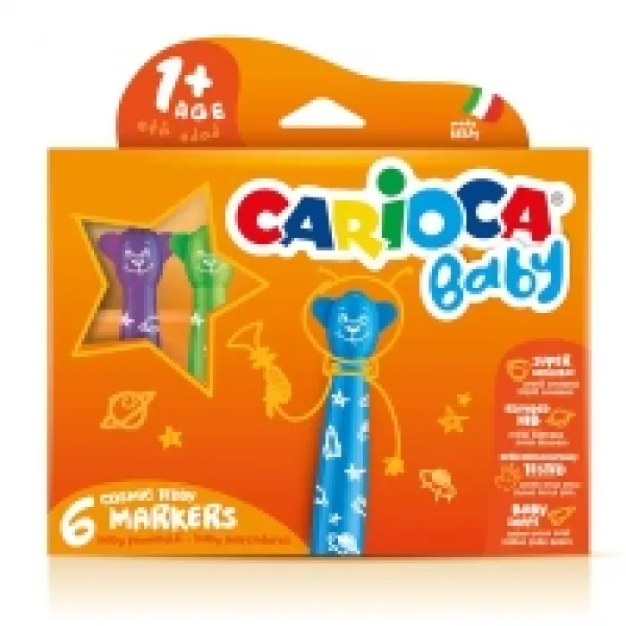 Carioca Teddy Jumbo Bebek Keçeli Kalem 6lı  42815
