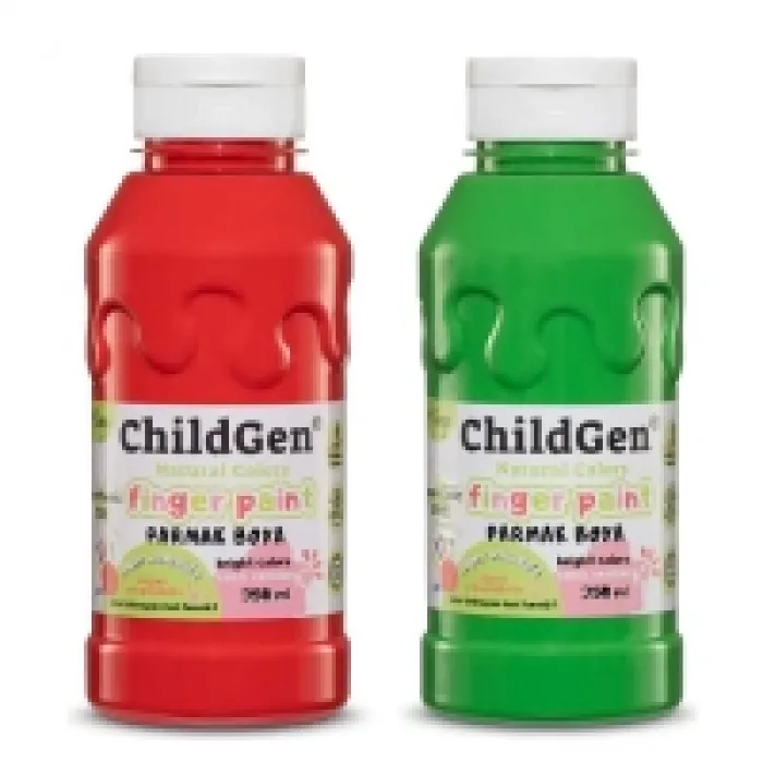 Childgen Parmak Boyası Yıkanabilir 3lü Set Mavi-yeşil-kırmızı 3x350 Ml