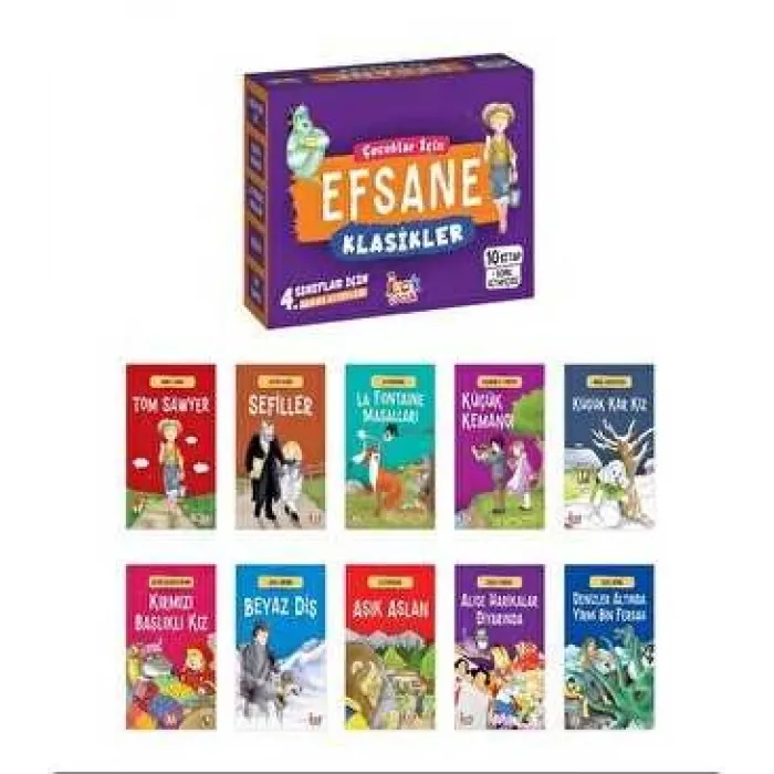 Çocuklar İçin Efsane Klasikler – 10 Kitap + Soru Kitapçığı