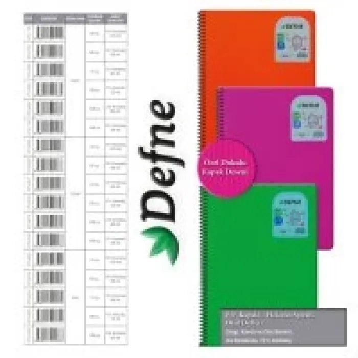 Defne Nova A4 Spiralli Pp Kapak Defter 72 Yaprak Düz Dfn-2824