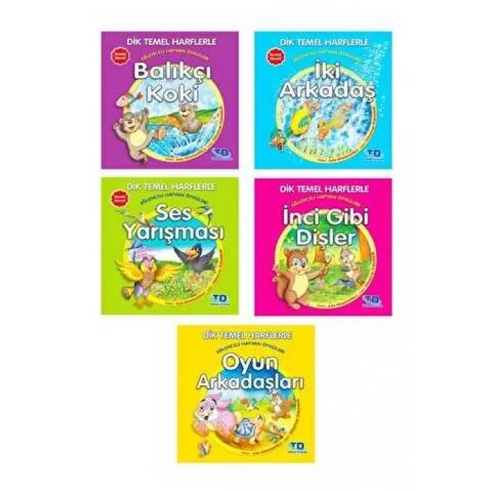 Dik ve Temel Harflerle Eğlenceli Hayvan Öyküleri 5 Kitap Takım
